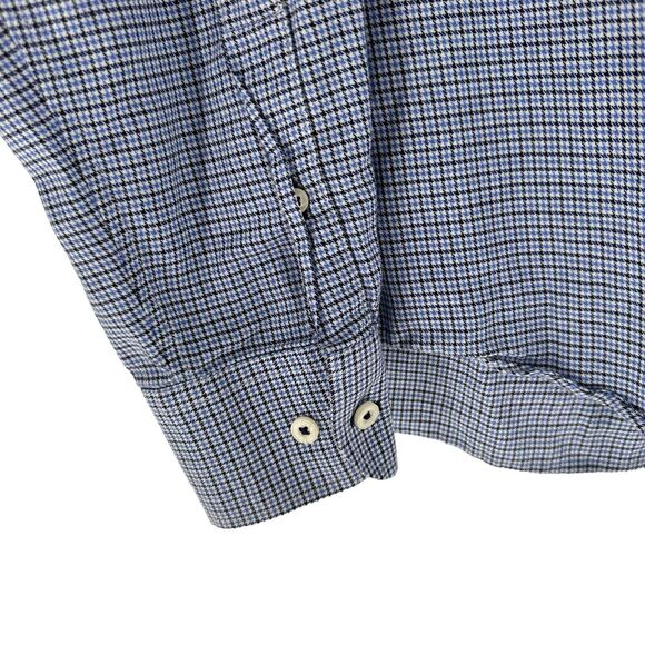 UntuckIt Shirt Mens Large Blue White Plaid Slim Fit Ansellmo Long Sleeve Button - Picture 9 of 15